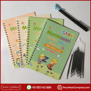 SET DE 4 CUADERNOS MÁGICOS MONTESSORI EN ESPAÑOL Magic Book