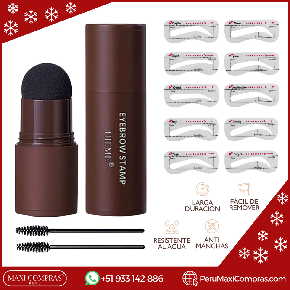 KIT SOMBRA PARA CEJAS 6D (1 SELLO PARA CEJAS + 10 PLANTILLAS + 1 CEPILLO)